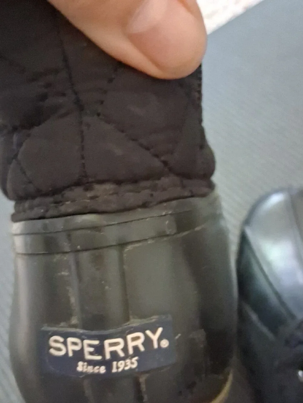 Sperry Kids Black Quilted Waterproof Duck Boots